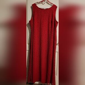 Plus size red lace maxt dress